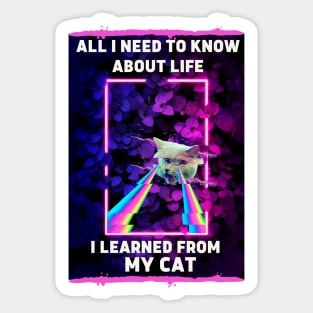 All I Need To Know About Life I Learned From My Cat Art Design Sticker